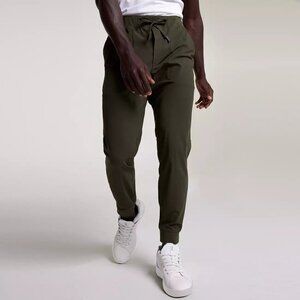 VRST Limitless Slim Fit Jogger Small Stretch Drawstring Green Back Zip Pockets